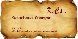 Kutschera Csongor névjegykártya